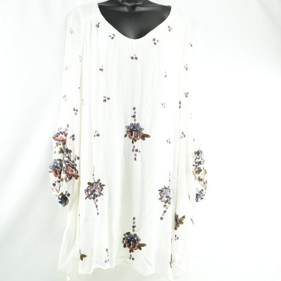 Free People S BOHO Oxford Embroidered Dress - Picture 6 of 15